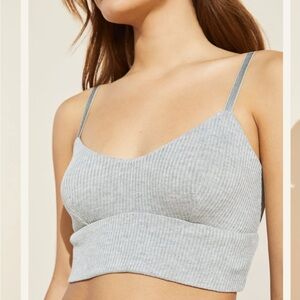 Eberjey Elon Relaxed Rib Bralette in Heather Grey Size Small NWT